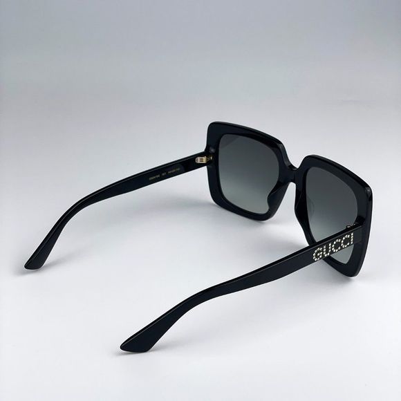 Gucci GG0418S 001 Sunglasses Black Grey Square Women - Picture 8 of 12